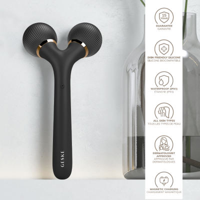 Електронний звуковий ролик для обличчя та тіла GESKE Sonic Facial & Body Roller 4 в 1 сірий Електронний звуковий ролик для обличчя та тіла GESKE Sonic Facial & Body Roller 4 в 1 сірий