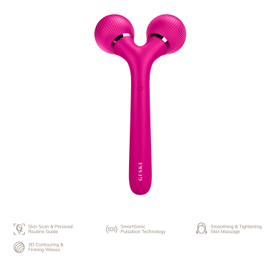 Електронний звуковий ролик для обличчя та тіла GESKE Sonic Facial & Body Roller 4 в 1 пурпуровий