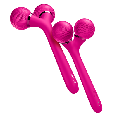 Електронний звуковий ролик для обличчя та тіла GESKE Sonic Facial & Body Roller 4 в 1 пурпуровий
